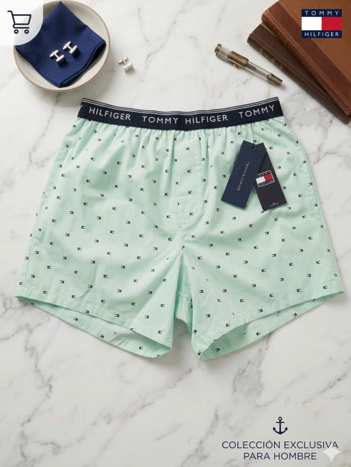 Bóxer Clásico Tommy Hilfiger "Woven" – Edición Mint Heritage
