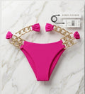 Bikini Bottom "Jane" en Color Rose con Eslabones Dorados – Robin Piccone