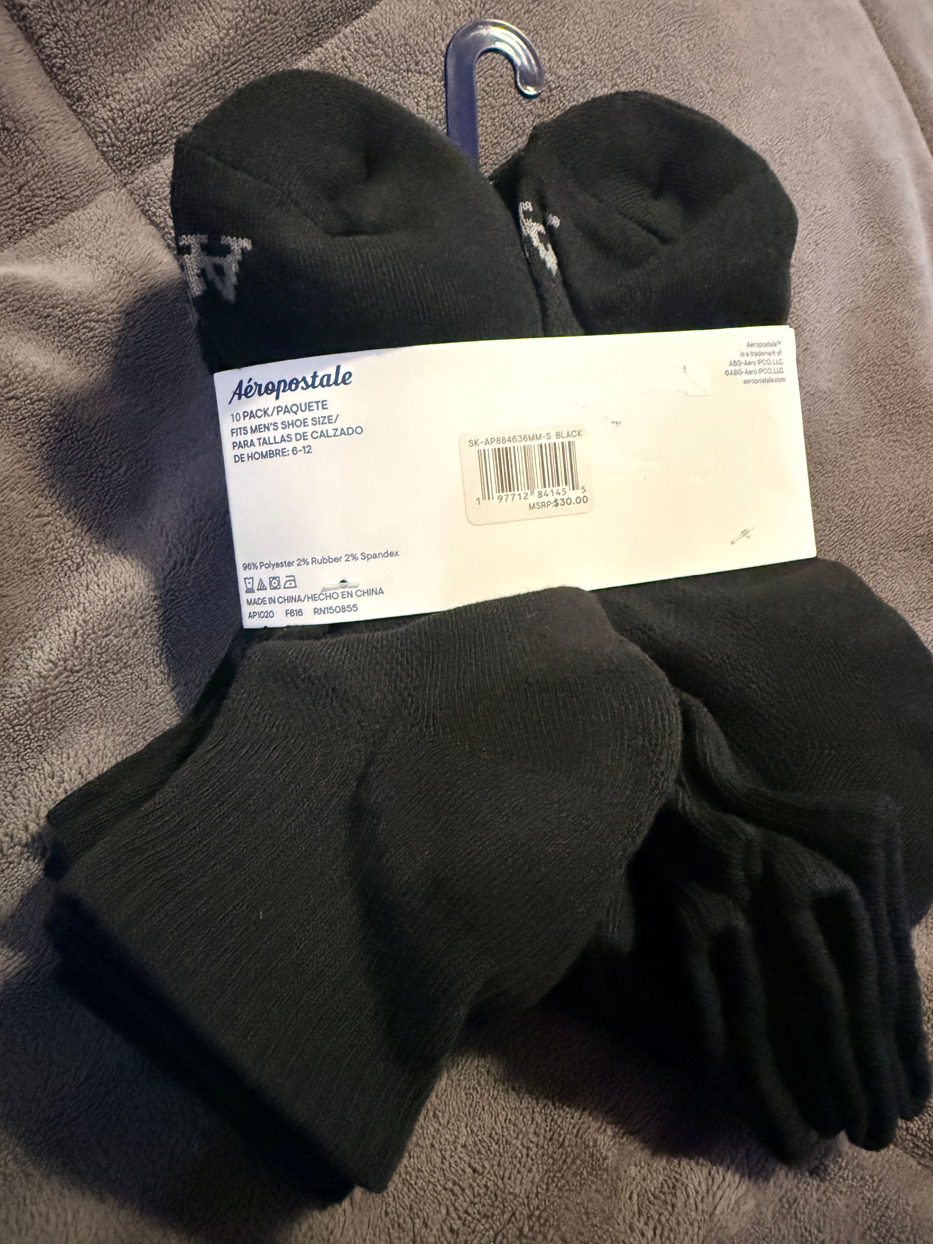 Aeropostale 10 pack quarter sport sock ( paquete de 10 medias )