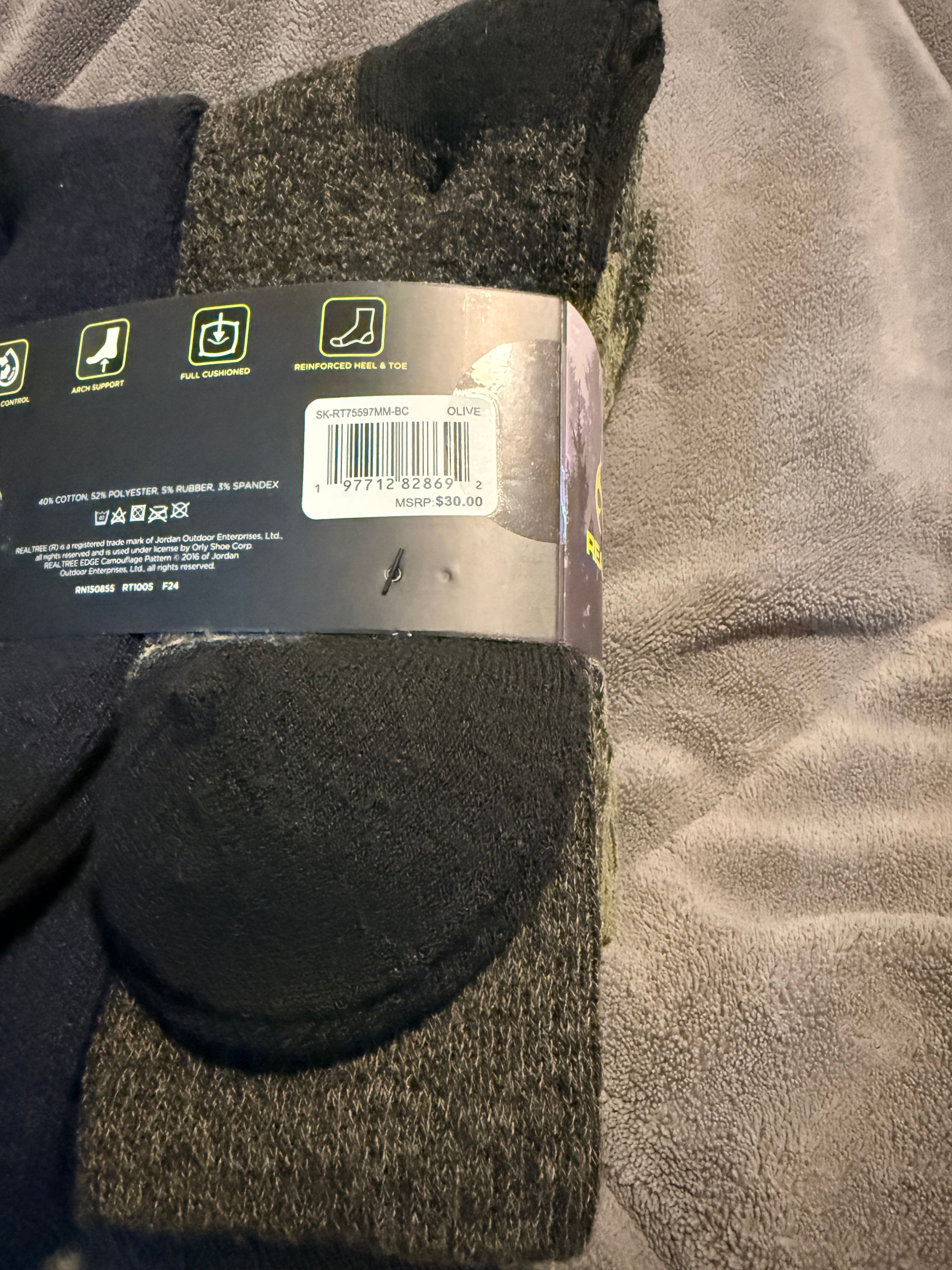 Realtree moisture wicking casual crew ( paquete de 8 pares de medias )
