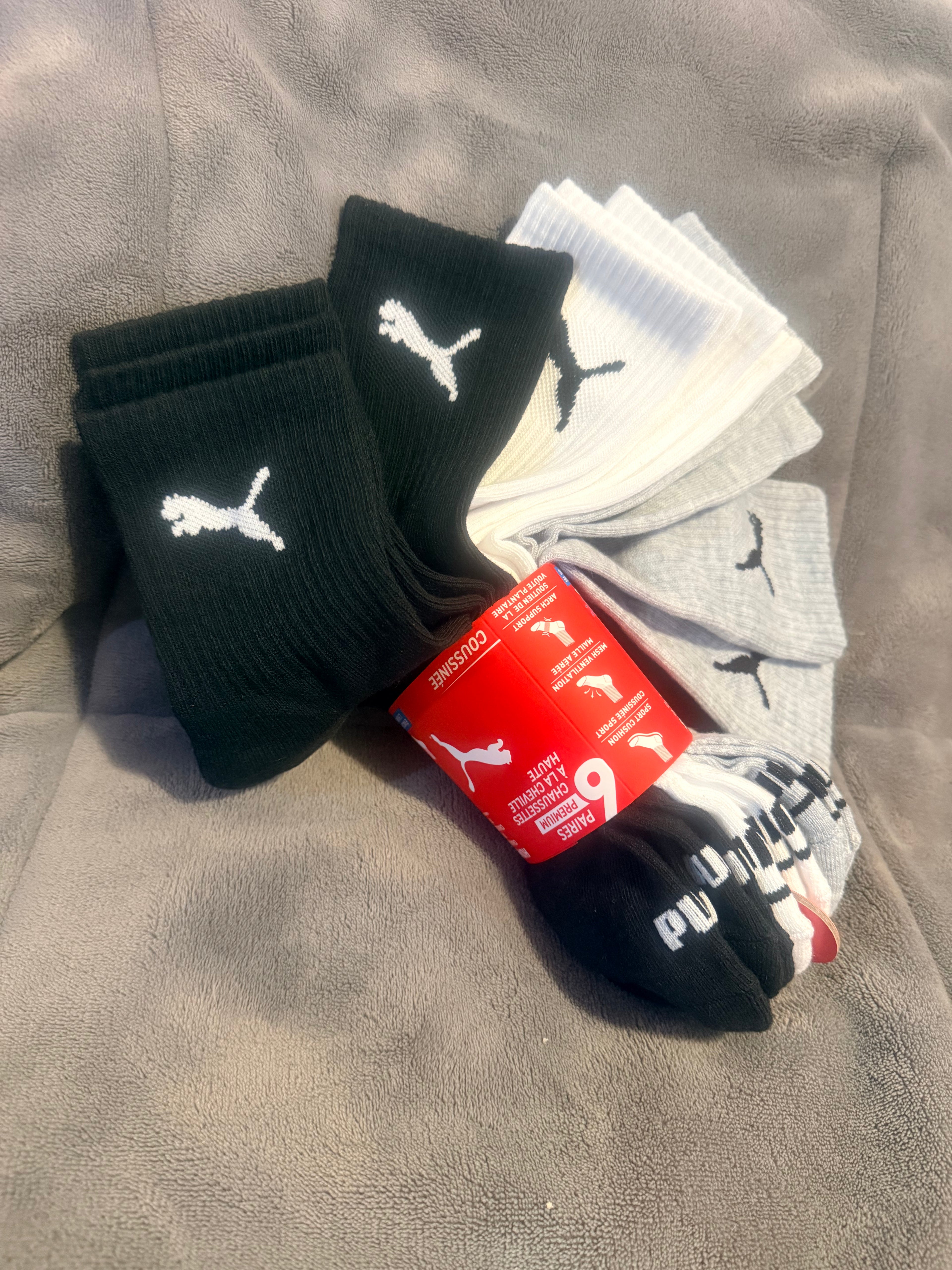 Pack de 6 Pares de Calcetines Deportivos PUMA – Deportivos y Casuales (Multicolor)