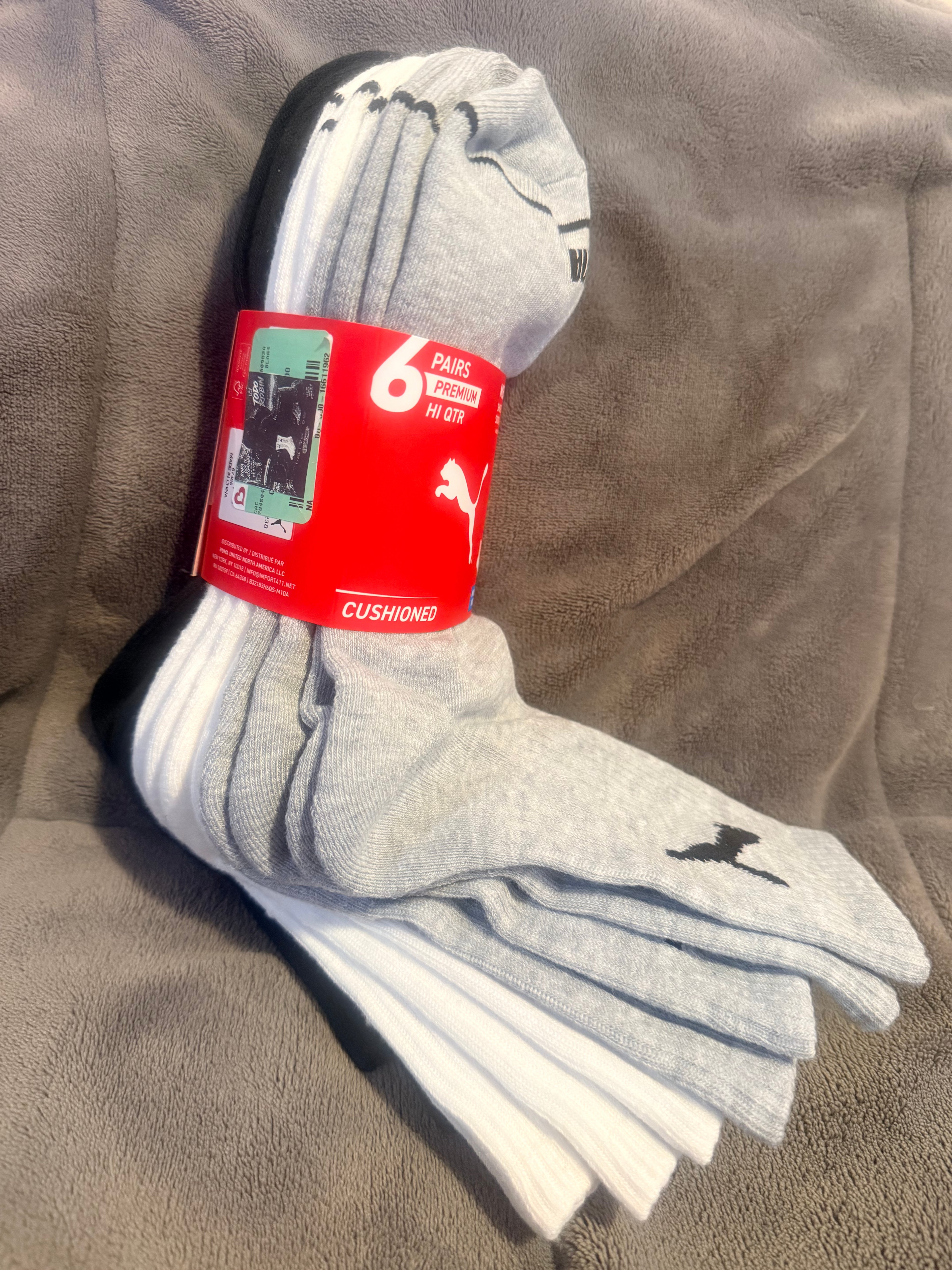 Pack de 6 Pares de Calcetines Deportivos PUMA – Deportivos y Casuales (Multicolor)