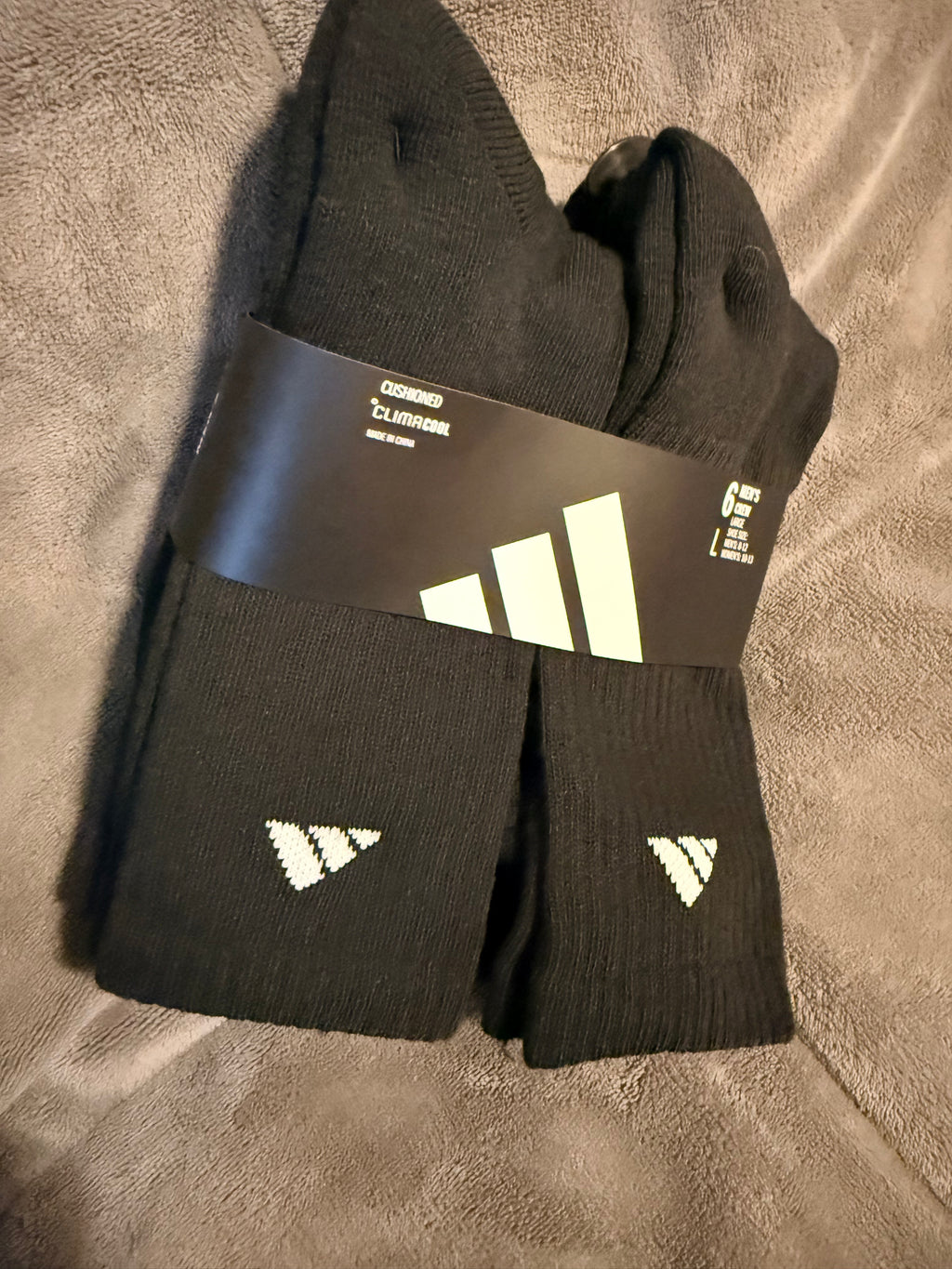 Paquete de 6 Pares de Calcetines Adidas Climacool tipo Crew para Hombre – Talla L (Negro)
