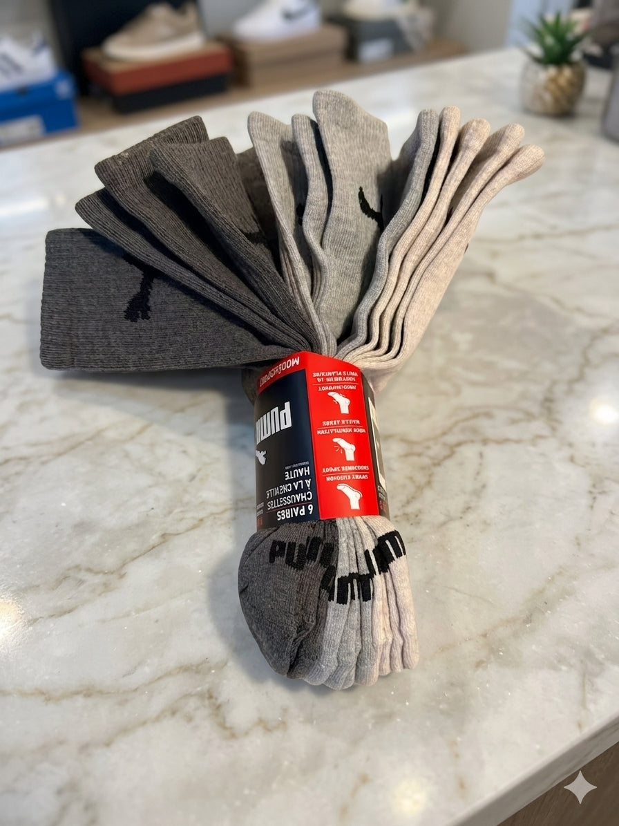 Pack de 6 Pares de Medias Deportivas PUMA® para Hombre – Rendimiento y Confort