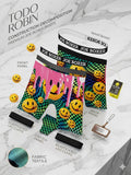 Bóxer Brief Joe Boxer - Diseño Psicodélico Rainbow & Caritas Sonrientes