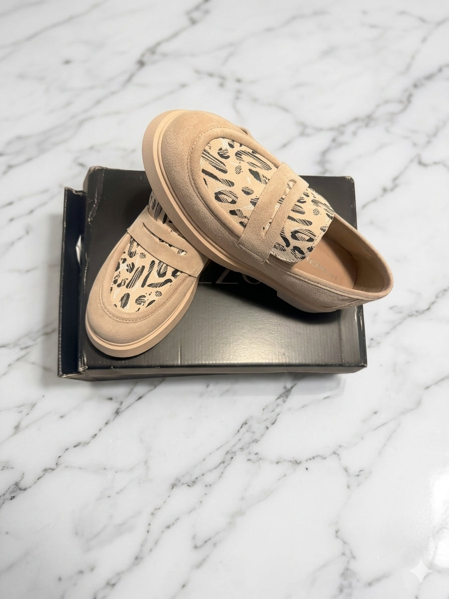 Mocasines Fratelli Rizzoli Crosta Nude – Diseño Animal Print