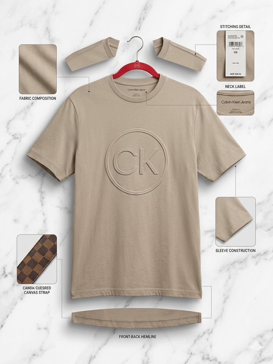 Camiseta Calvin Klein Jeans Tonal CK - Beige Arena