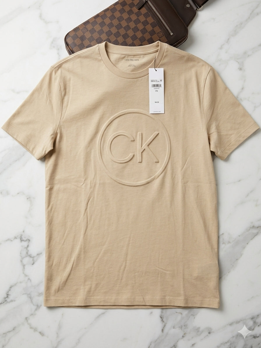 Camiseta Calvin Klein Jeans Tonal CK - Beige Arena
