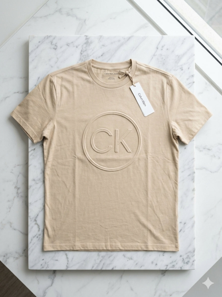Camiseta Calvin Klein Jeans Tonal CK - Beige Arena