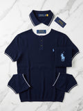 Polo Ralph Lauren Regular Fit - Azul Marino con Textura Waffle