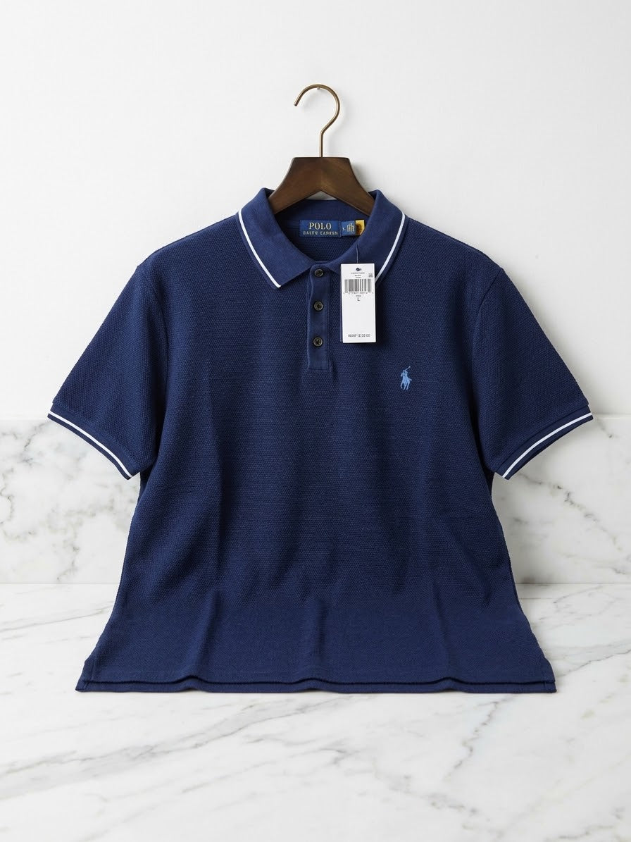 Polo Ralph Lauren Regular Fit - Azul Marino con Textura Waffle