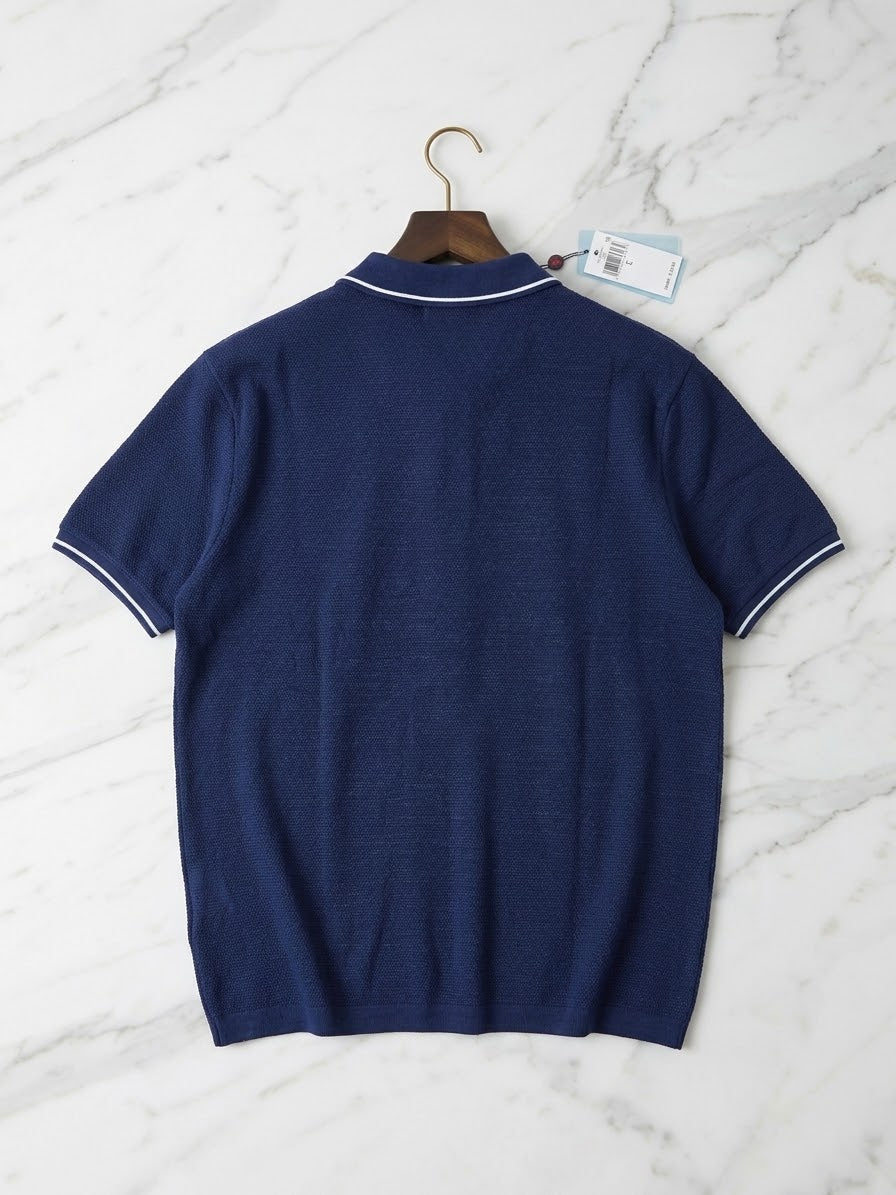 Polo Ralph Lauren Regular Fit - Azul Marino con Textura Waffle