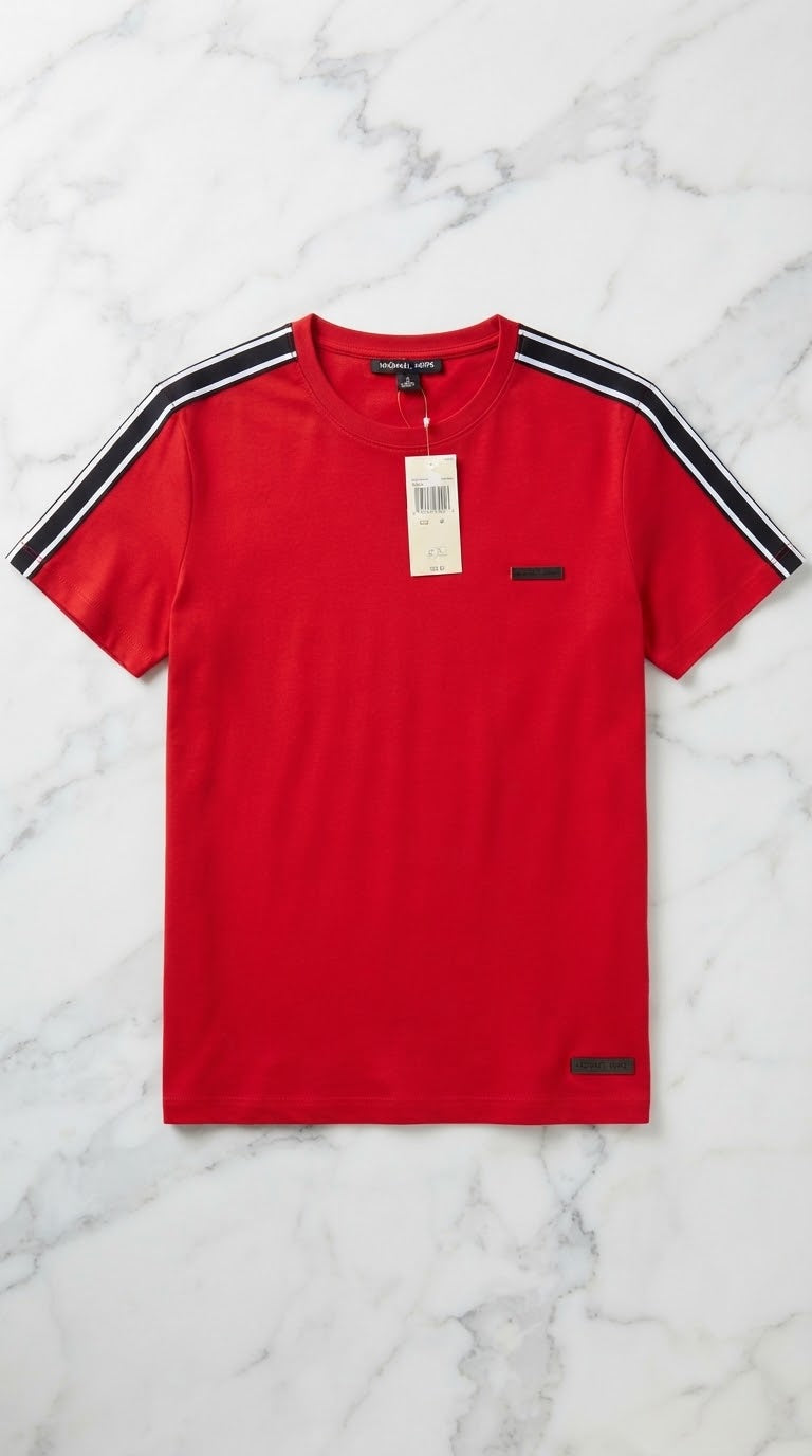 Camiseta Michael Kors Deportiva Roja con Rayas para Hombre
