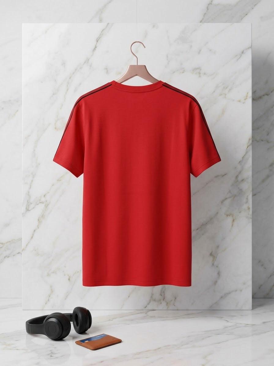 Camiseta Michael Kors Deportiva Roja con Rayas para Hombre