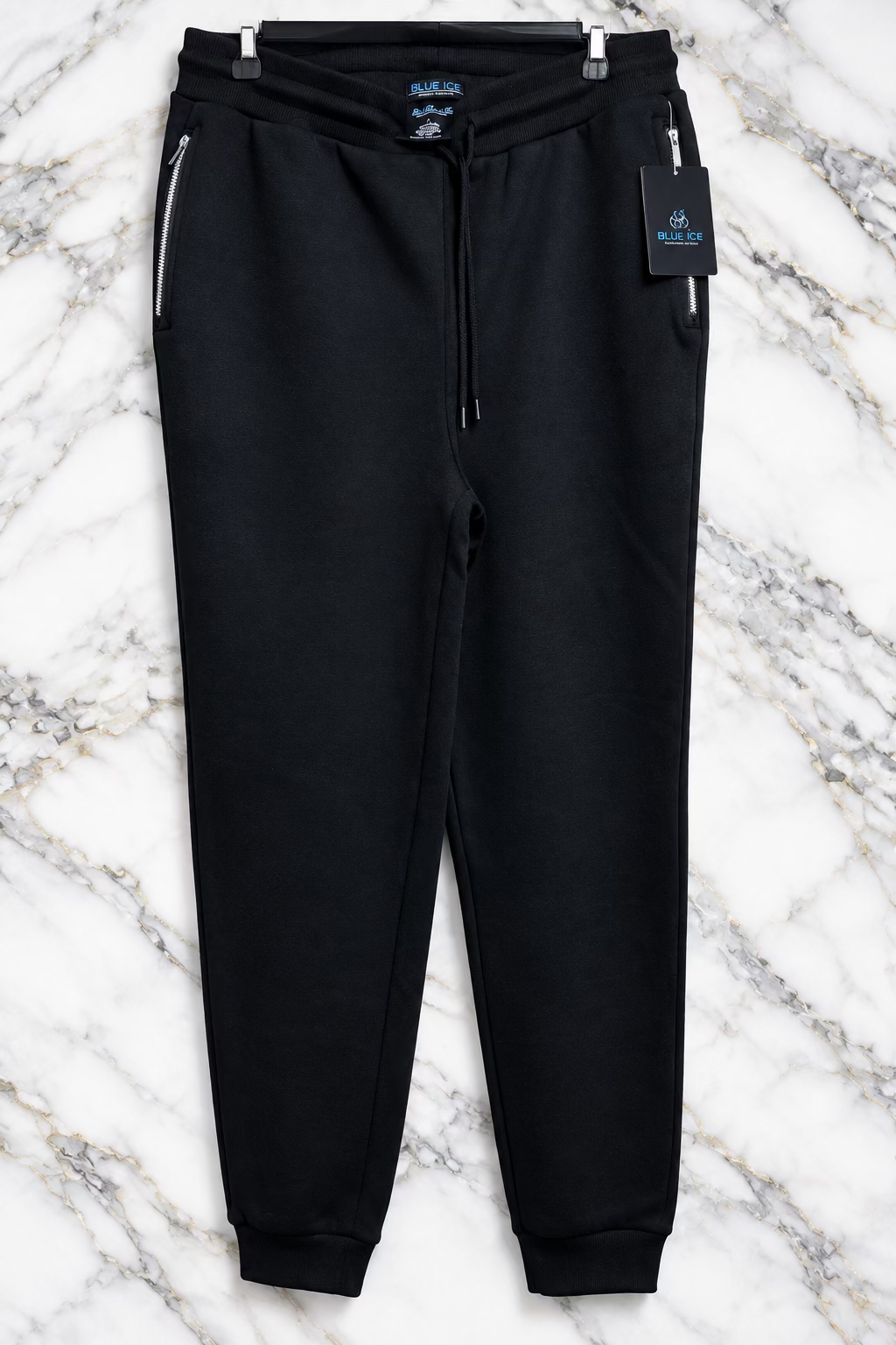 Blue Ice Fleece Jogger Sweatpants - Negro