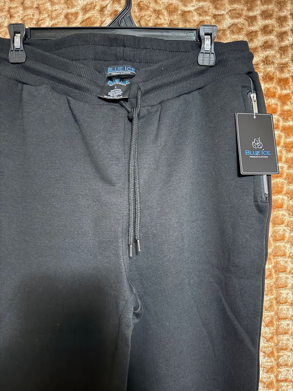 Blue Ice Fleece Jogger Sweatpants - Negro