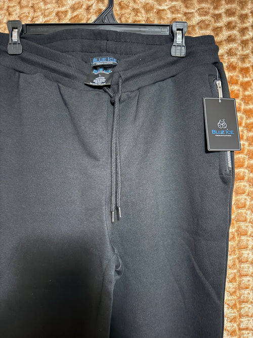 Blue Ice Fleece Jogger Sweatpants - Negro
