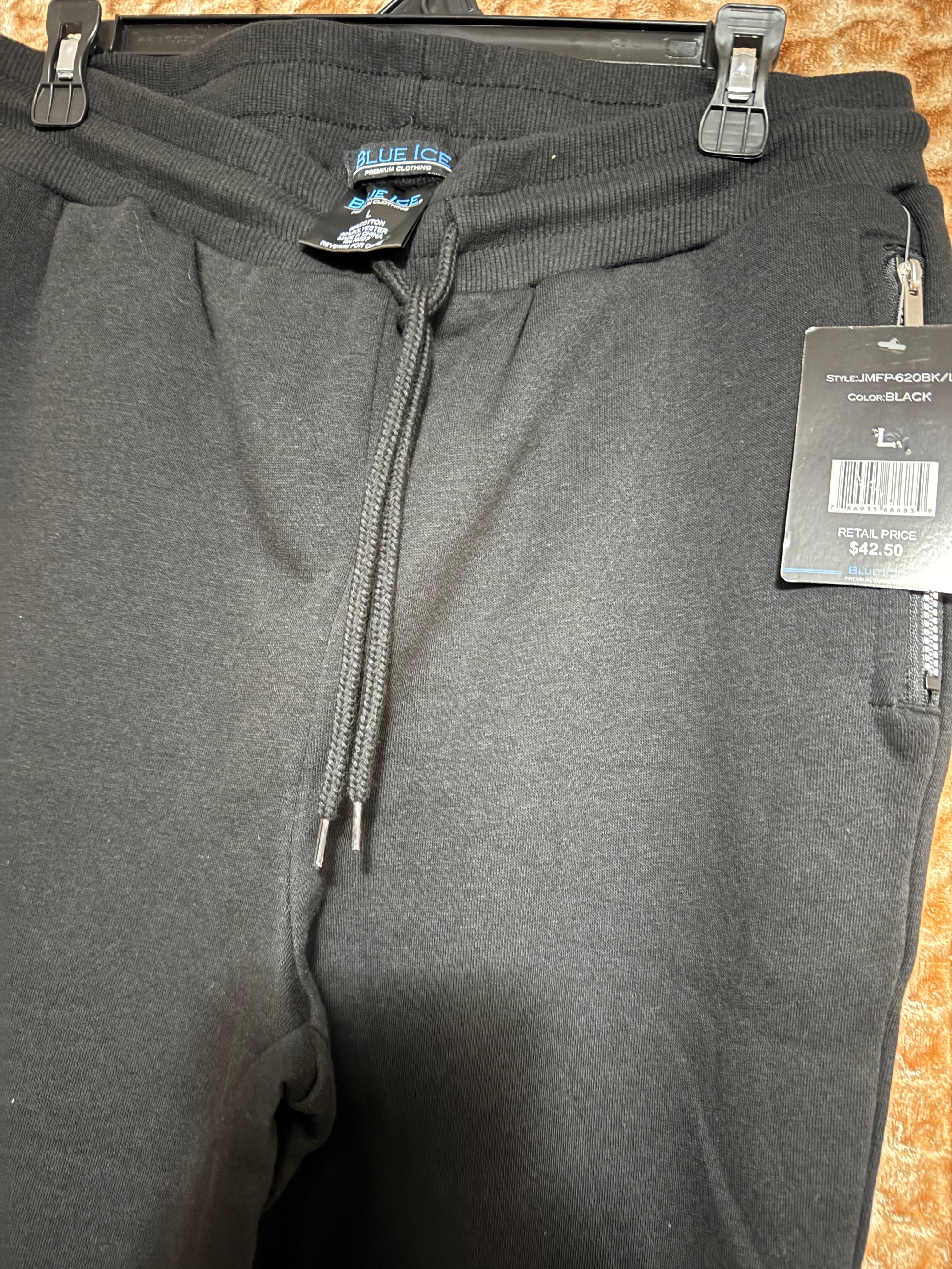 Blue Ice Fleece Jogger Sweatpants - Negro