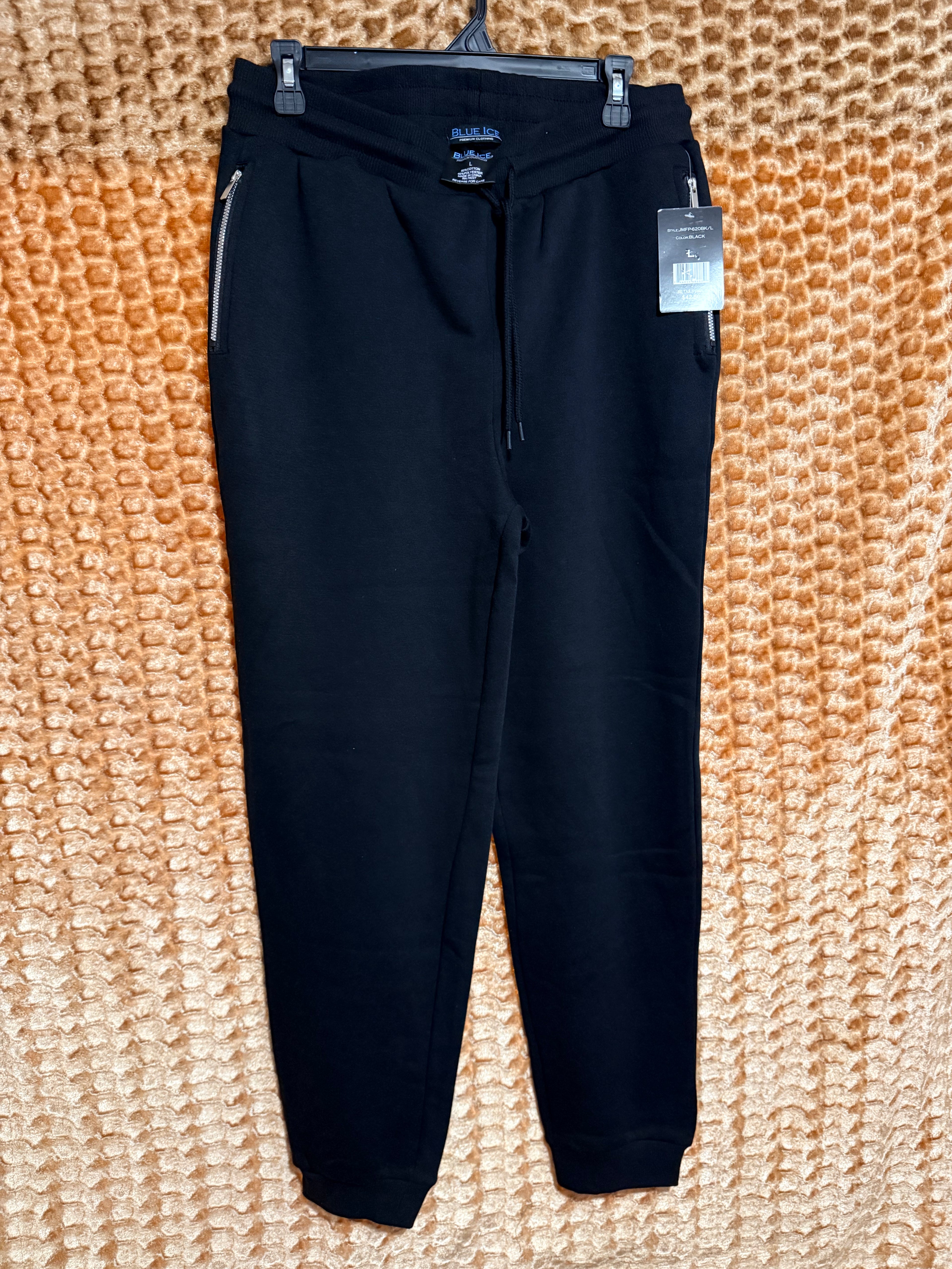 Blue Ice Fleece Jogger Sweatpants - Negro