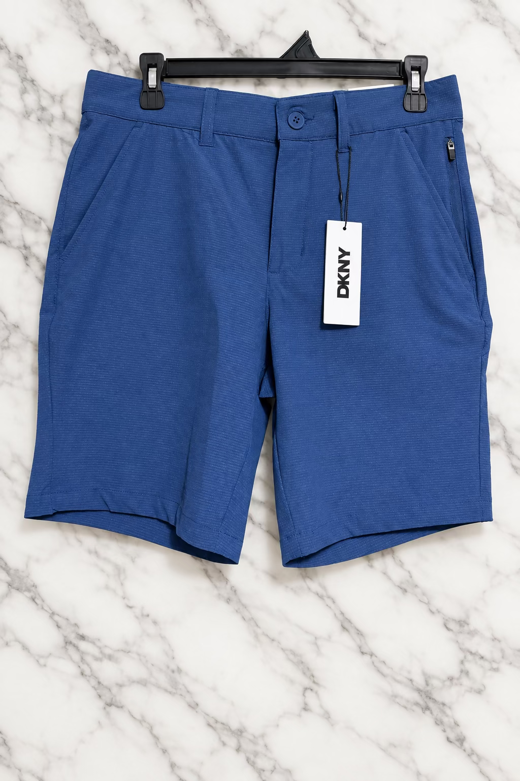 DKNY Men's Performance Stretch Shorts – Blue (Size 29)