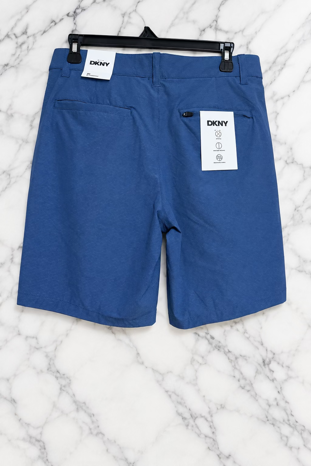 DKNY Men's Performance Stretch Shorts – Blue (Size 29)