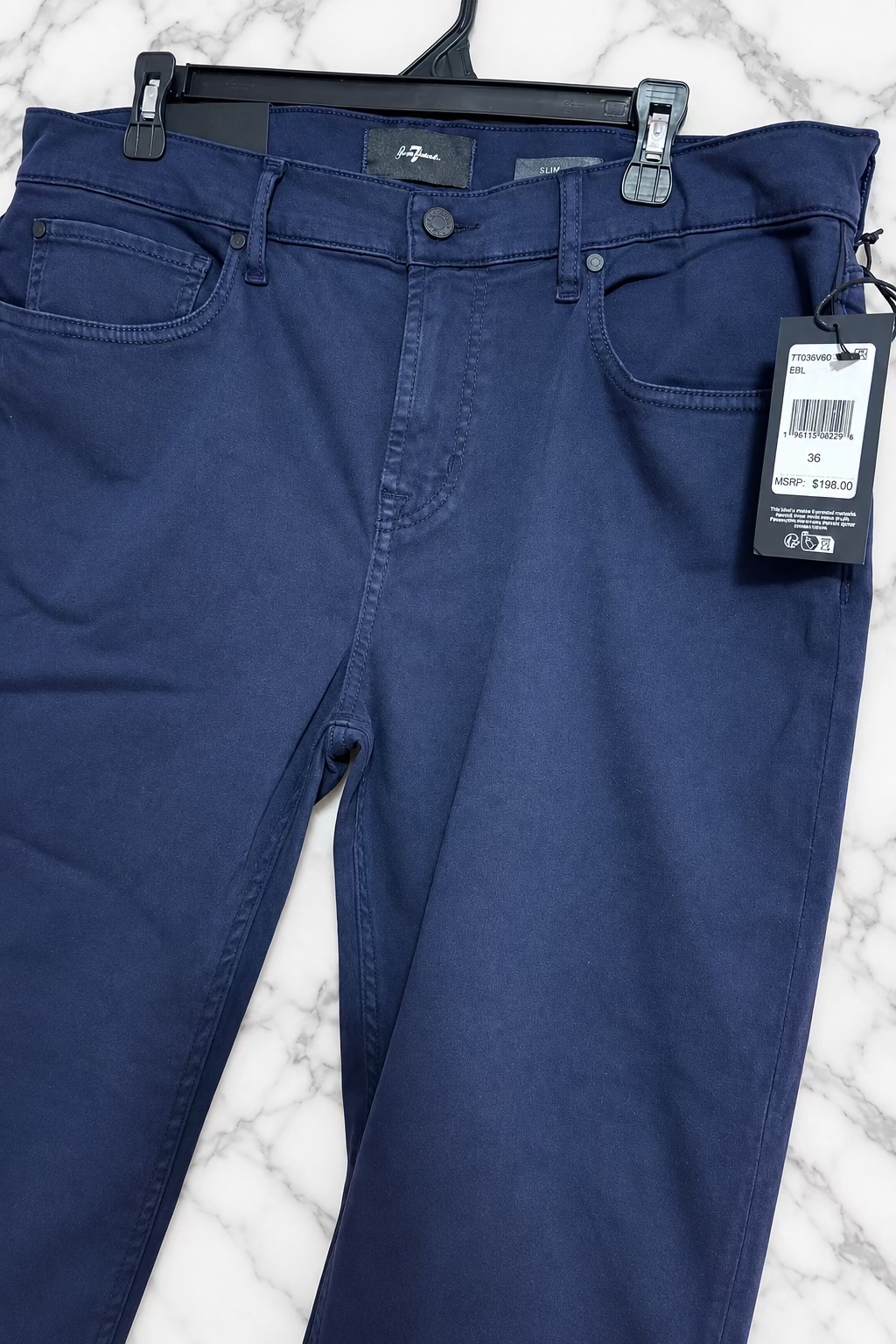 Pantalones 7 For All Mankind Slimmy Luxe Performance - Talla 36 - Azul Marino