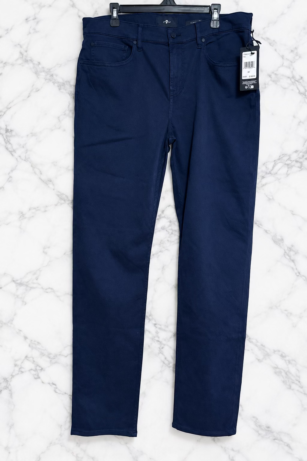 Pantalones 7 For All Mankind Slimmy Luxe Performance - Talla 36 - Azul Marino
