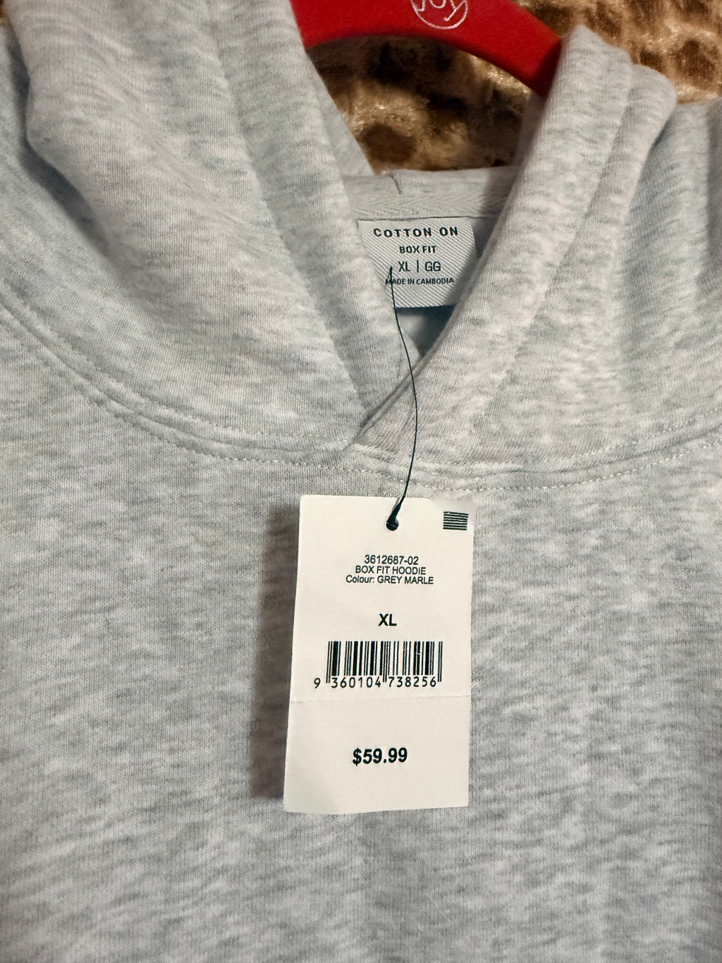 Sudadera con Capucha Gris Claro Cotton On - Talla XL - Nueva con Etiqueta