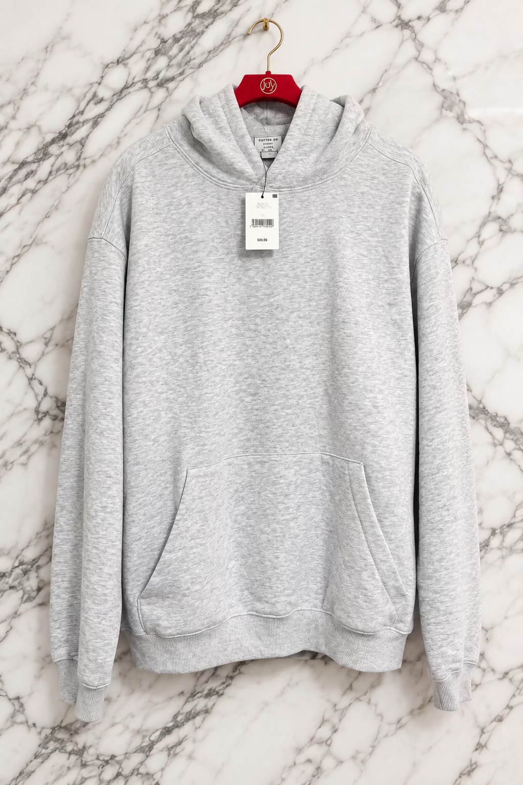 Sudadera con Capucha Gris Claro Cotton On - Talla XL - Nueva con Etiqueta