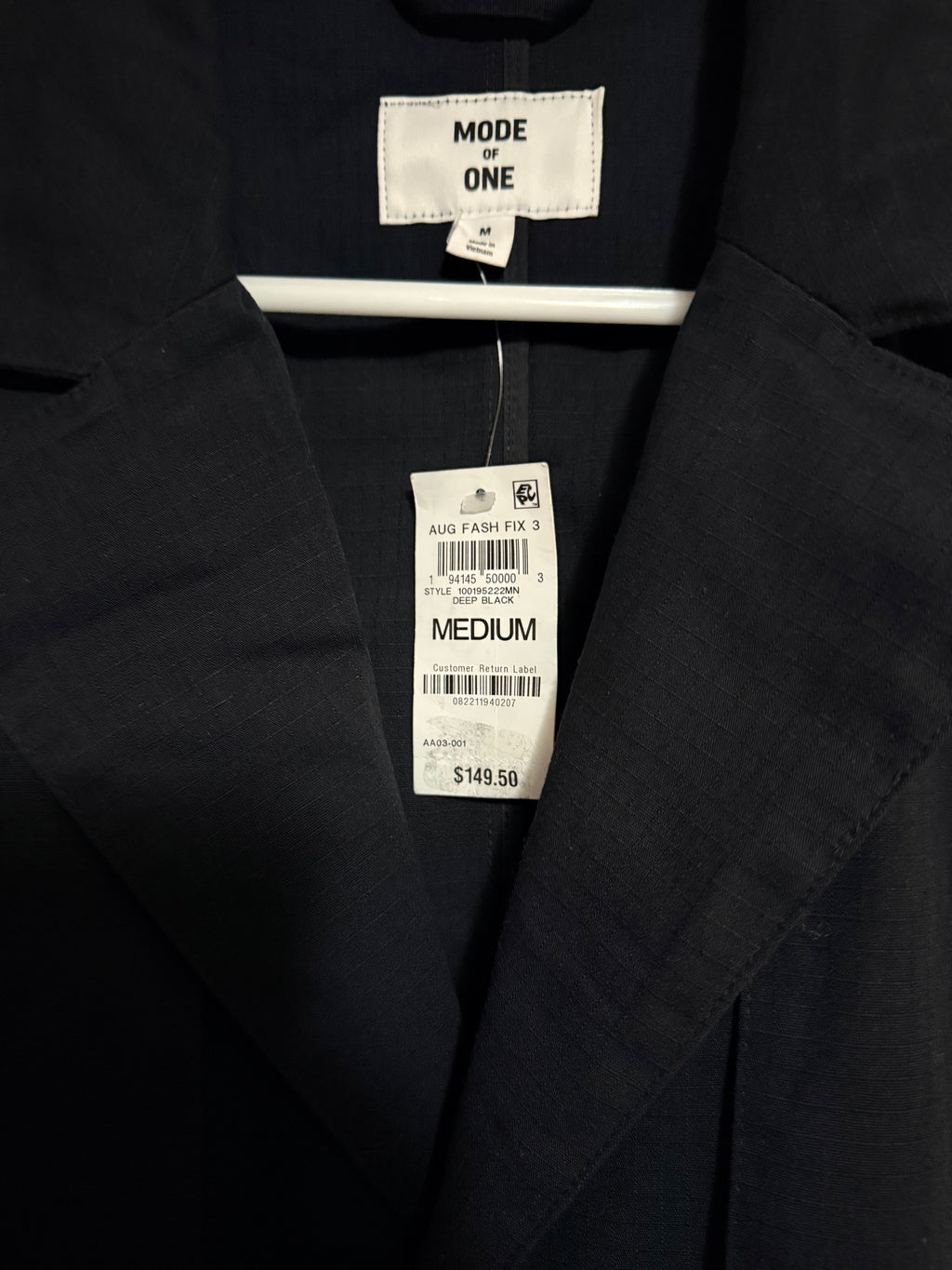 Chaqueta Tipo Gabardina Ligera Mode Of One – Negro