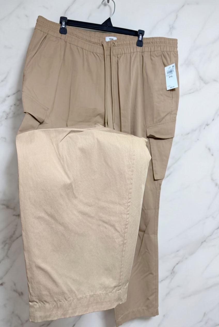 Pantalón Cargo Mode One – Beige Khaki con Cordón Ajustable (Talla XXL)