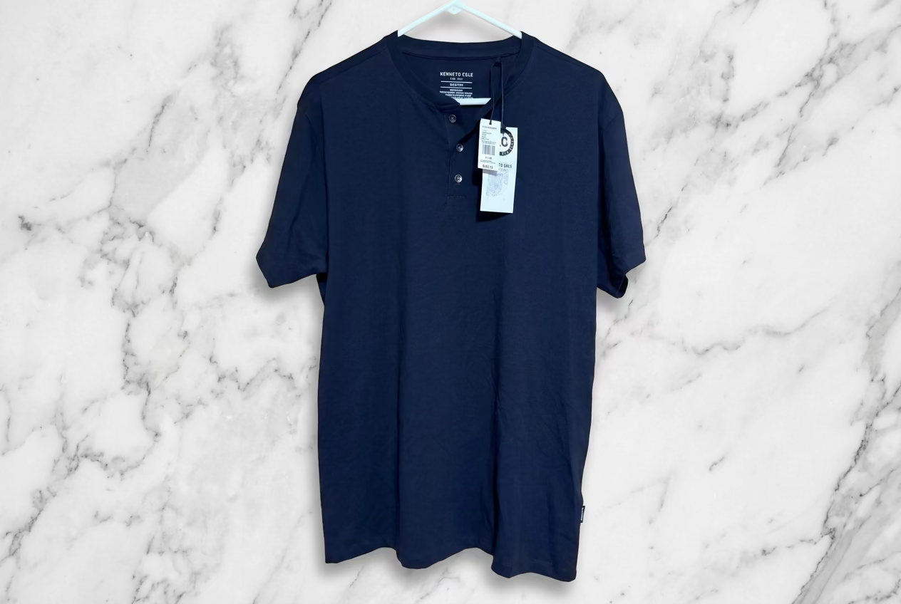Playera Tipo Henley Kenneth Cole New York para Hombre – Black