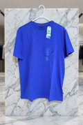 Playera Nautica Azul Eléctrico con Bolsillo y Logotipo para Hombre