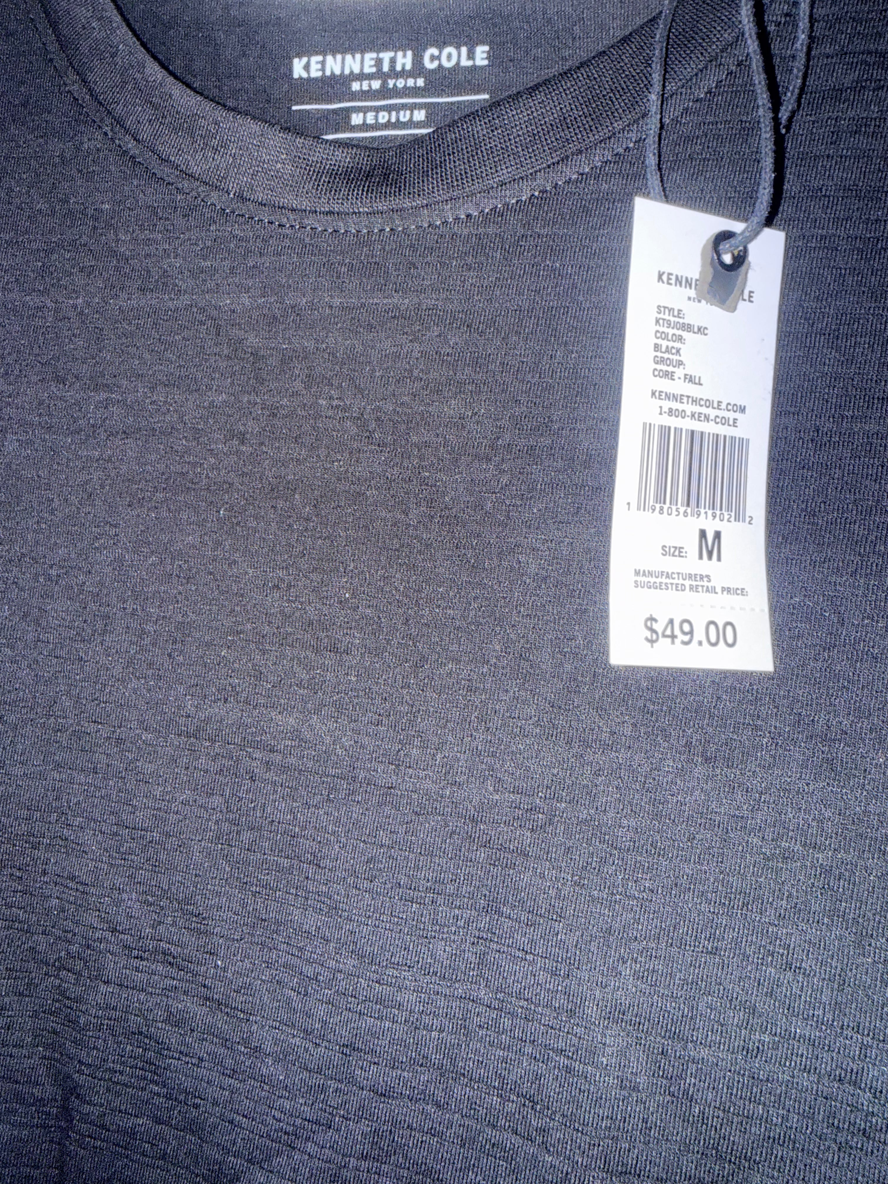 Camiseta Kenneth Cole New York Casual Negra para Hombre - Talla M