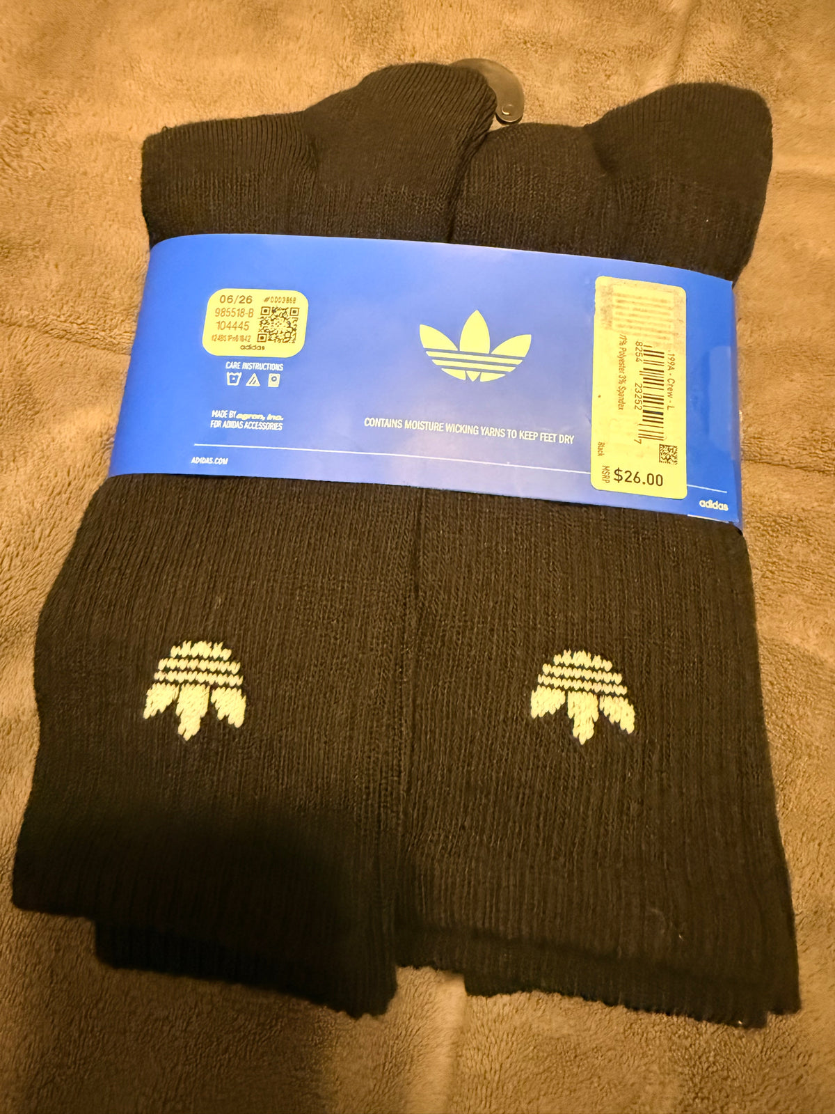 Medias Adidas Crew Originals (Paquete de 6 pares cerrados)